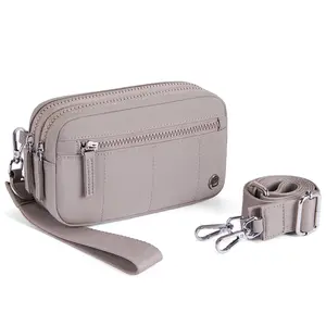 POIUGOYA RFID Crossbody Bag for Women Wristlet Keychain Wallet Purse Dual-purpose Two-way Wallet Clutch with 4-Zipper Secure Storage Portable & Durable Shoulder Bag Handbag with Coin Purse New Year's Gifts