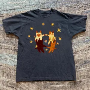 whimsical cat Cute Yin Yang Cats Vintage Graphic T-Shirt, Retro Kawaii Cat Lovers Tee, Aesthetic Star Cat Shirt, Unisex Streetwear Gift