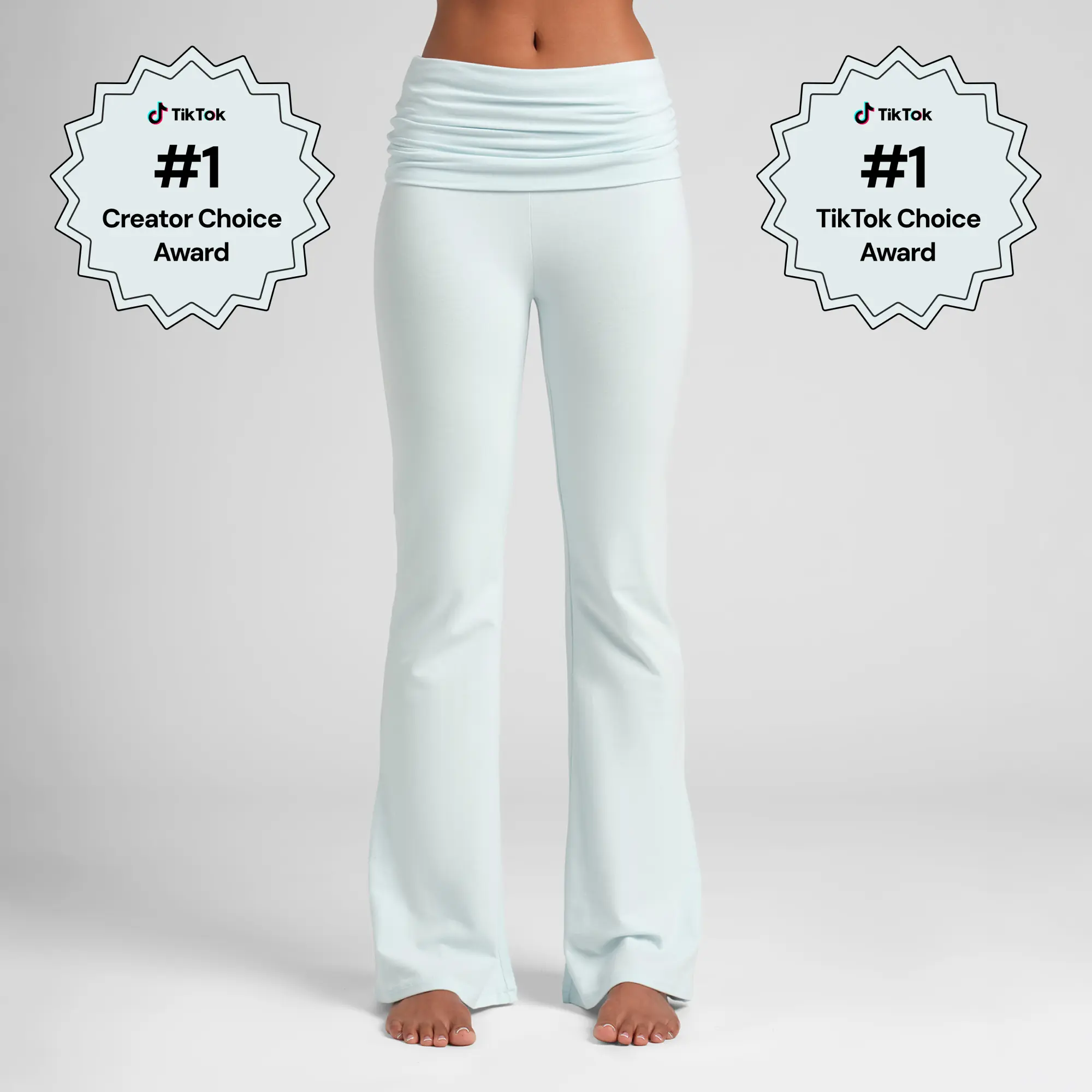 Comfrt | SoftStretch Foldover Pant | Flare Lounge Pants for Women Folded Waist Soft Cotton Bottoms