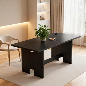 Jocoevol 63" Folding Dining Table for 4-6, Modern Dining Room Table with Large Foldable Tabletop, Wood Folding Table with Foldable Legs, Dinner Tables for Kitchen Dining Room