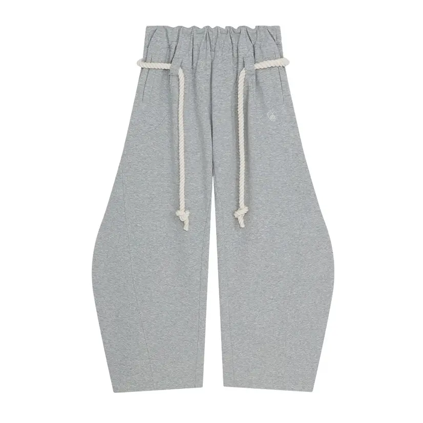 Baggy Wide Leg Pants for Women Casual Elastic Waist Lantern Trouser Sweatpants Womenswear Everyday Comfortable Nautical Rope Drawstring Unisex Fit