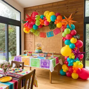 152-Piece Mexican Fiesta Balloon Garland Kit with Bright Colors for Cinco de Mayo & Parties