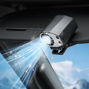 JOYTUTUS 2026 NEW Upgraded Car Clip On Air Conditioner Fan with LED Display - 360° Rotation, 100 Speeds Adjustable, USB Rechargeable Personal Cooling Fan, 16℃ Semi-Cooling Wide Clamp 20Hr Battery 3000mAh Battery