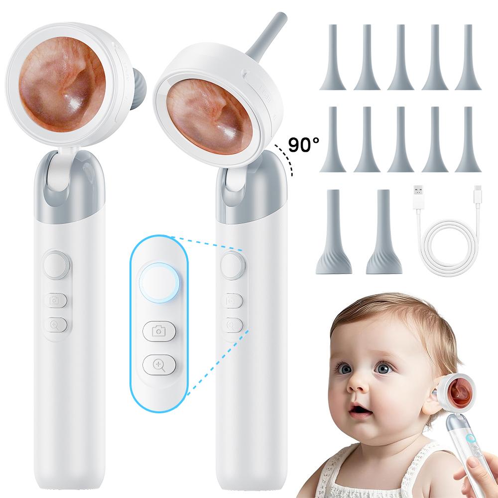 【2026 Upgrade】Aspoven Digital Otoscope with LED Light, 1.4" IPS Screen, 1080P HD Ear Scope for Kids, Adults & Pets, 12 S