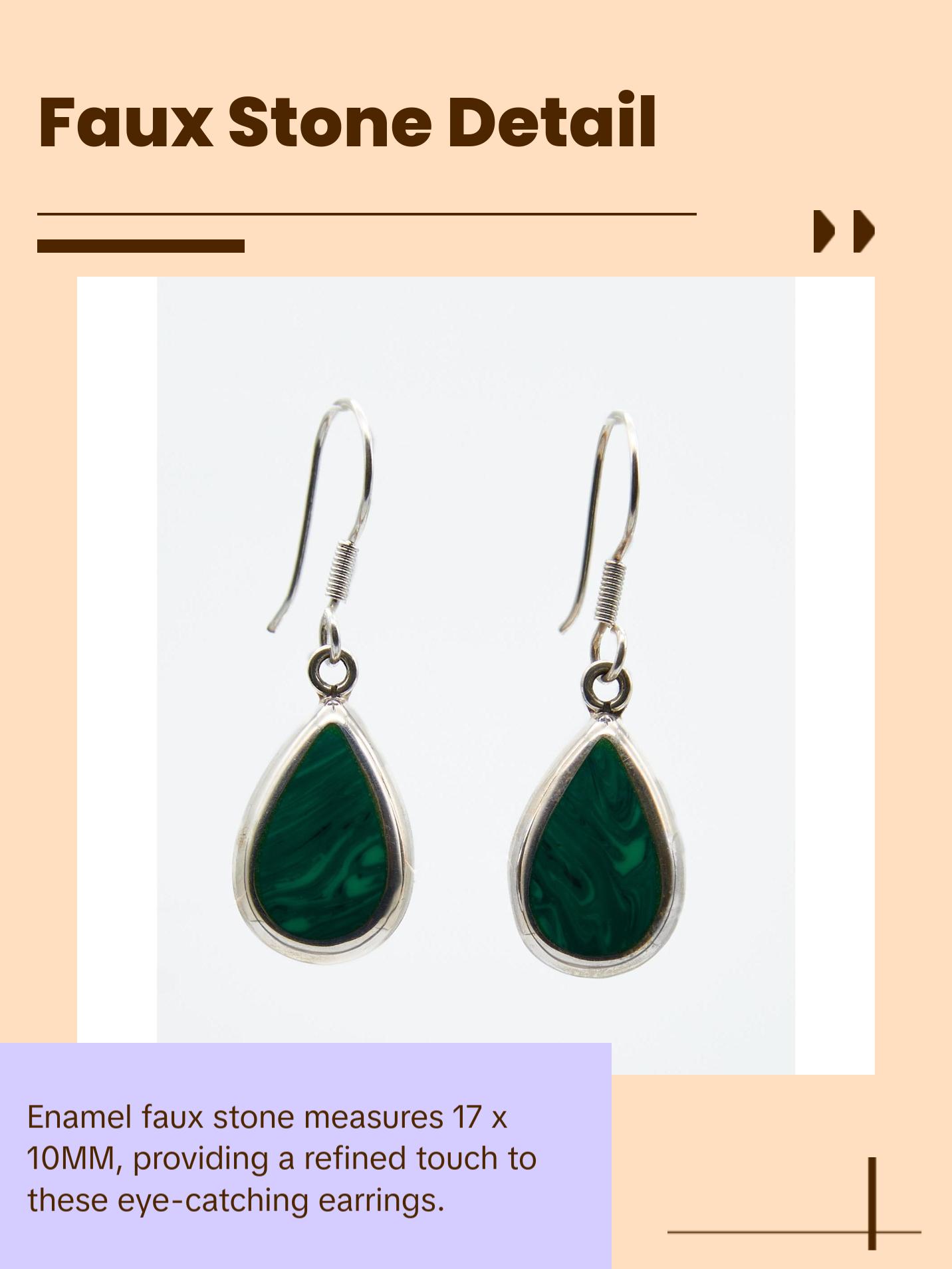 Teardrop Dangle Earrings with Enamel