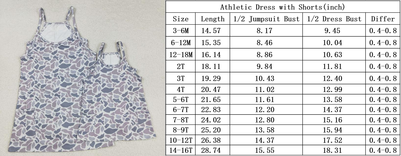 Adult women grey camouflage active wear athletic summer yoga dress