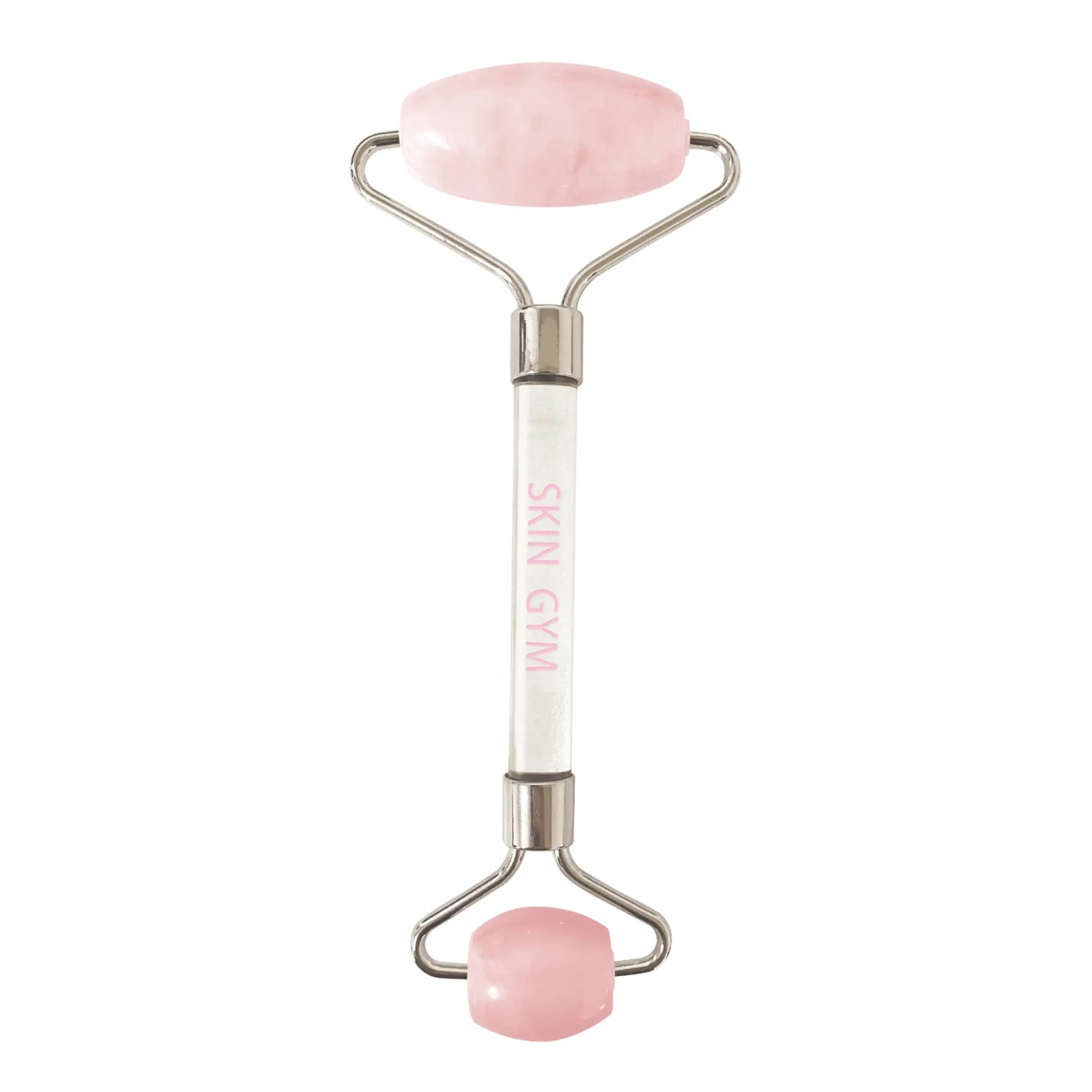 Skin Gym Rose Quartz Crystal Facial Roller Facial Massage & Skincare Support | Natural Rose Quartz & Smooth Rolling Design