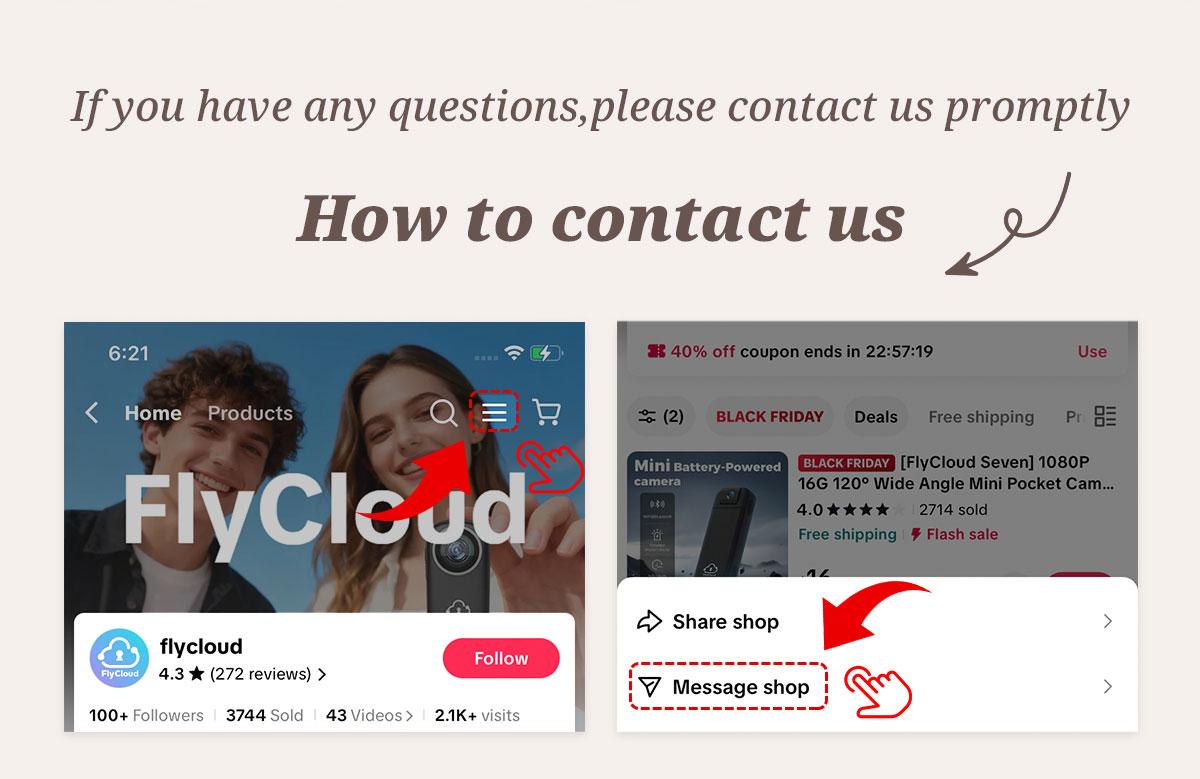 Flycloud F0 Mini WiFi Home Camera 1080P Full HD, Plug-in & Rechargeable, Night Vision, APP Alerts, Motion Detection for Home, Baby & Pet Monitor