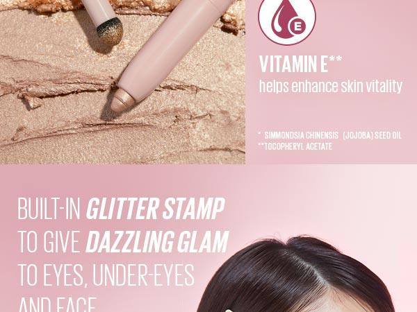 Kaja Wink Dazzle | Dual-ended creamy Eyeshadow Stick with Glitter, 'Aegyo' makeup look, Smudge proof, Creamy & blendable formula, Multi-Stick | Vegan, Cruelty-Free