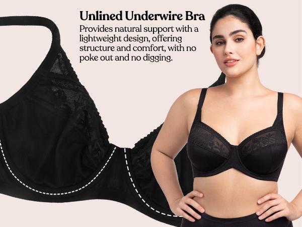 HSIA Luminous Bloom Plus Size Unlined Full Coverage Underwire No Padded Bra Support Lift Shaping for Larger Busts All Day Comfort HSIA Luminous Bloom Plus Size Unlined Full Coverage Underwire No Padded Bra Support Lift Shaping for Larger Busts All Day Comfort