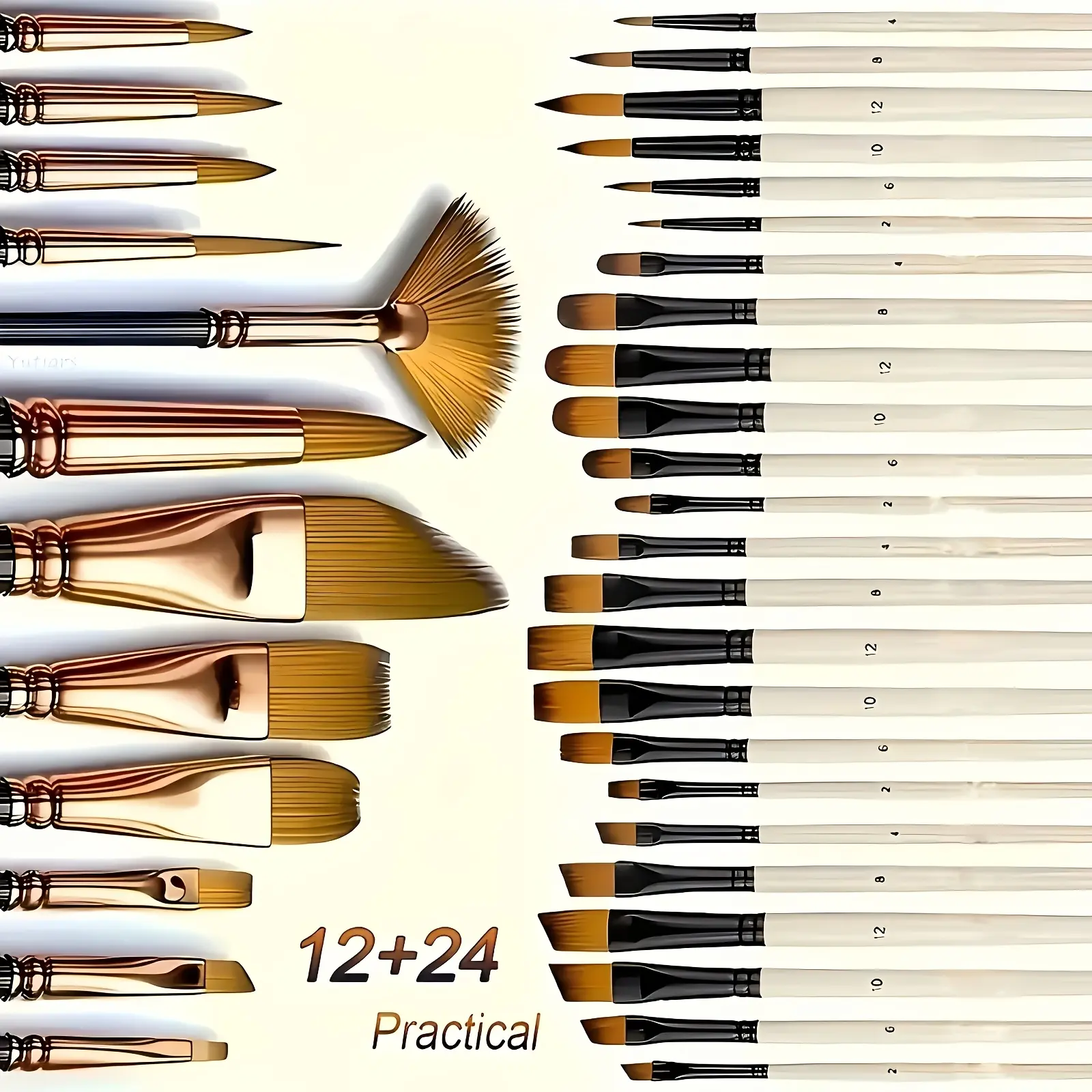 36-piece luxury professional artist brush set — a complete kit that meets all needs for oil painting, acrylic painting, watercolor painting, and graffiti/graffiti art brushes Utensils Kitchen