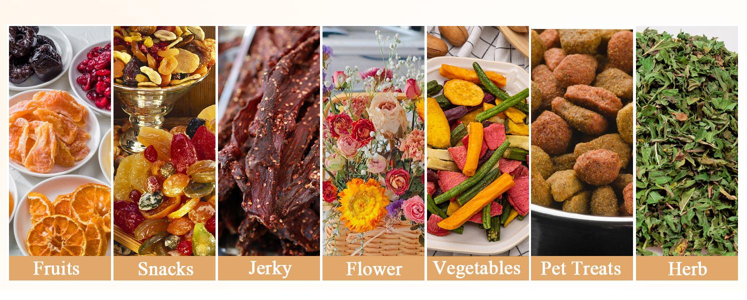 OSTBA Food Dehydrator, Dehydrator for Food and Jerky, Fruits, Herbs, Veggies, Temperature Control Electric Food Dryer Machine, 5 BPA-Free Trays Dishwasher Safe, 240W, Recipe Book Included