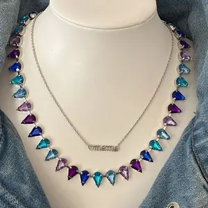 Shiloh Jewel Candy Vibes Purple and Blue Necklace with Vibrant Gemstone Accents for Stylish Outfits