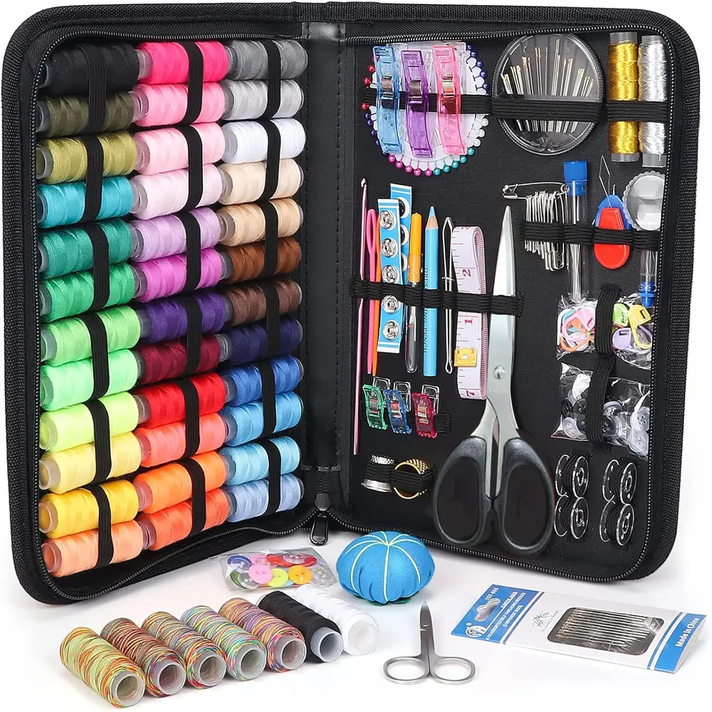 251 Pcs Premium Sewing Supplies Set,Including Complete Sew Kit of Needle and Thread for Beginners,Travel Emergency,Basic Home Hand Sewing Repair Kits,Valentine's Day Gifts,Hand Tools Kits