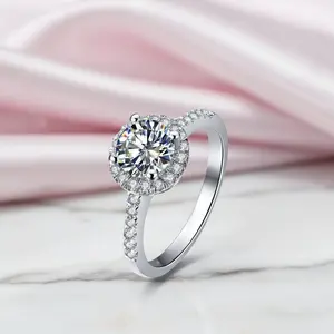 4-Prong Round Diamond Option Halo White Gold Engagement Ring