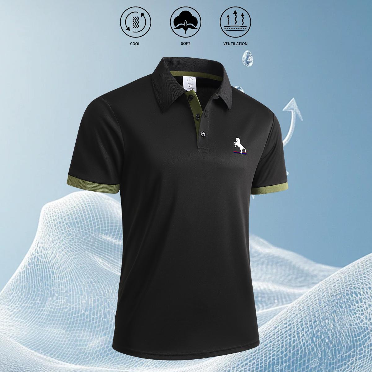 3-Pack men's tops summer short-sleeved polo shirts lapel contrasting stripes fashion casual wear