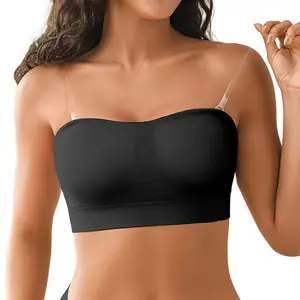 Deangelmon Invisible Strapless Bra Wire-Free with 360° Silicone Grip for All-Day Stay Seamless Comfort Bandeau for Off Shoulder Dresses Wedding Party Essential