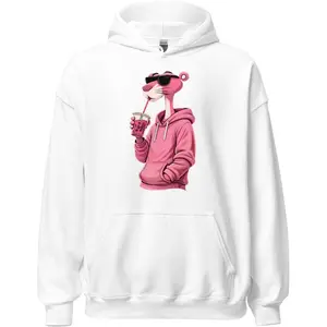 Adult & Youth Pink Panther Hoodie, Unisex Aesthetic Pullover, Retro Cartoon Graphic Top, Funny Vintage Lover Gift Apparel