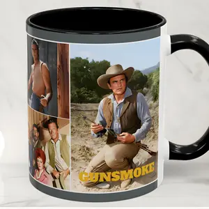 Gunsmoke Show, James Arness as Marshal Matt Dillon, Classic Retro Cowboy Western TV Television Series, Ceramic 11 oz Mug
