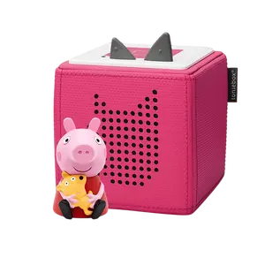 Pink Toniebox 1 Kids Audio Music Player Peppa Pig Bundle with Peppa Pig Tonie Figurine | For Kids 3+