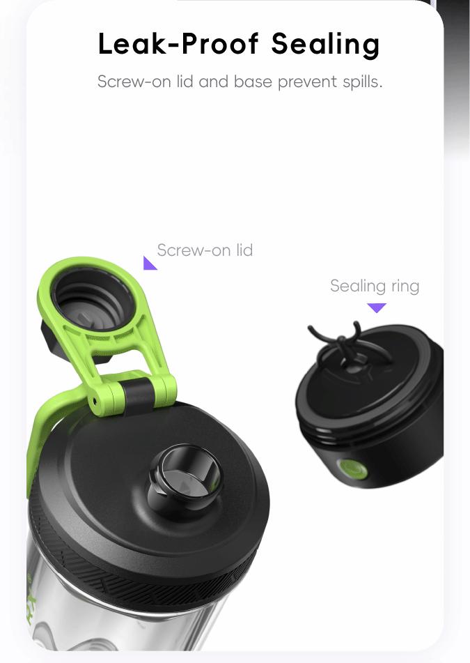 VOLTRX Electric Protein Shaker Bottle - Smart Blender Bottle, Leak-Proof Design, USB Rechargeable Mixer Cup for Shakes and Meal Replacements, BPA-Free Tritan, 24oz