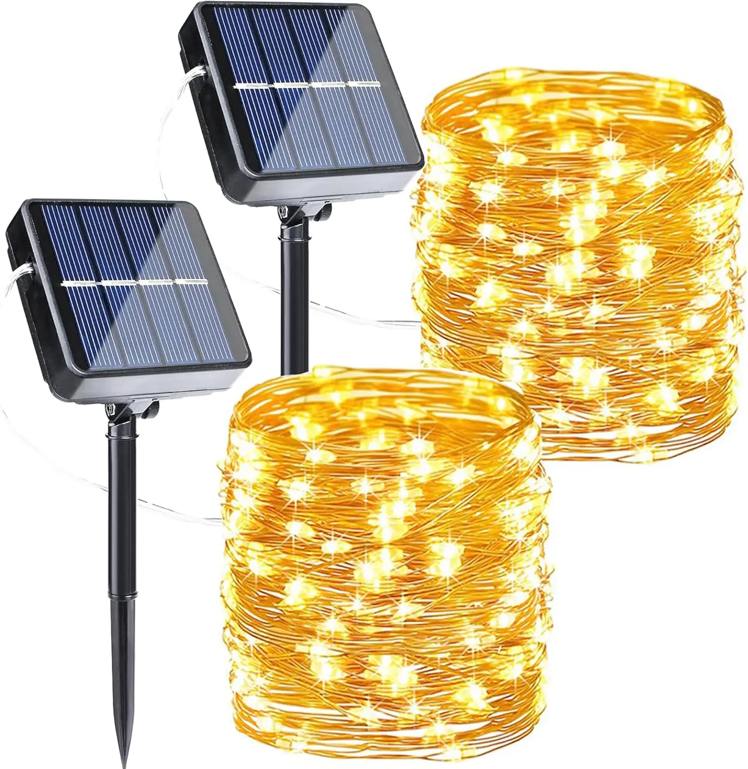 Solar Fairy Lights, 2-Pack Total 80FT 240LED Solar String Lights Outdoor Waterproof 8 Lighting Modes for Patio Fence Party Garden Yard Home Holiday Tree Outdoor Decoration