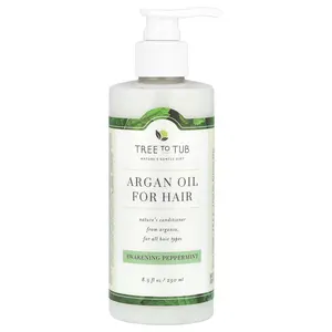 Tree To Tub Argan Oil For Hair Conditioner, For All Hair Types, Awakening Peppermint, 8.5 fl oz (250 ml)