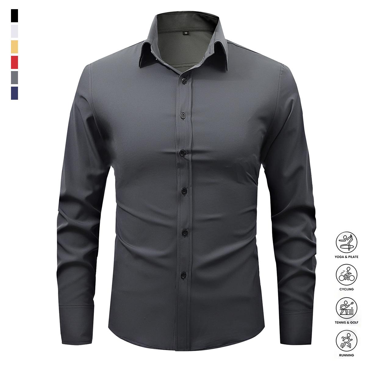 Men's Fashion Shirt, Spring and Autumn Casual Breathable Long Sleeve Button Top