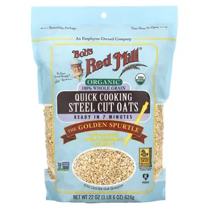 Bob's Red Mill Organic Quick Cooking Steel Cut Oats, Whole Grain, 1 lb 6 oz (624 g)