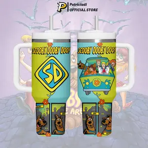 Scooby Doo Classic Cartoon Collage Tumbler 20oz-40oz Stainless Steel, Double Wall Insulated, With Handle & Straw – Funny Gift for Scooby Doo Lovers & Fans