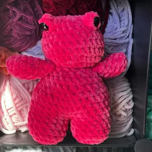 Hand-crocheted frog