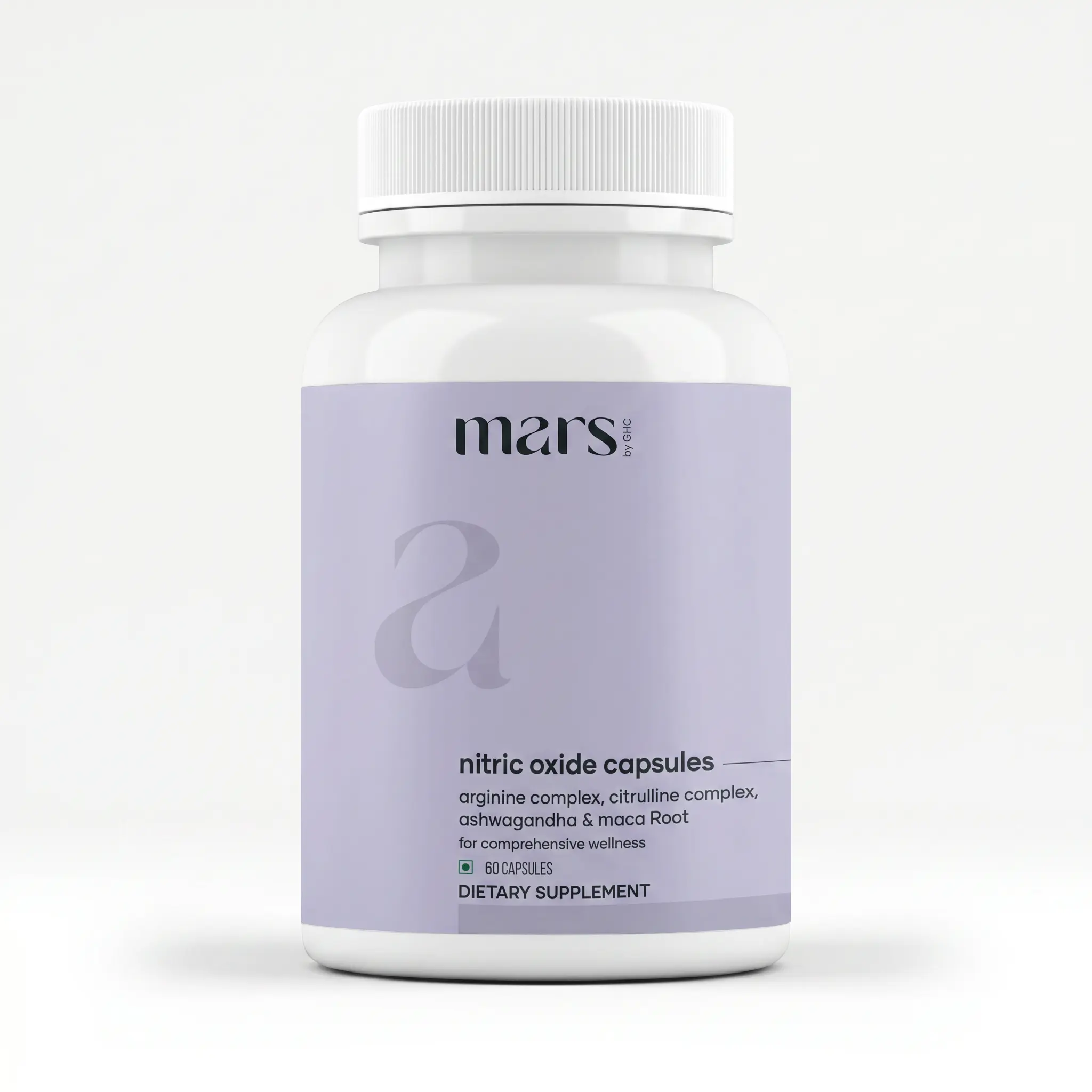 Mars Nitric Oxide Booster – L-Arginine, L-Citrulline & Adaptogens for Performance & Wellness | 60 Capsules | Lab Tested Supplement