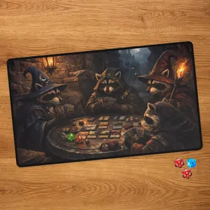 Raccoon Trash Panda Table Mouse Pad Fantasy Mousepad Gaming Desk Mat Setup Mat