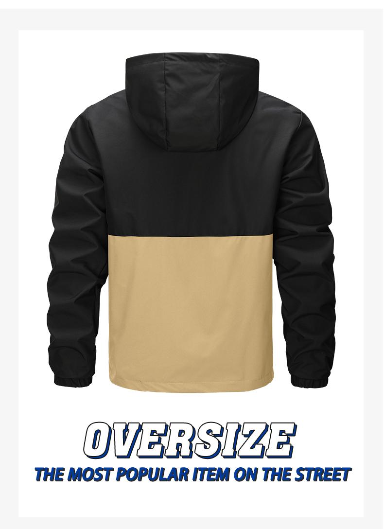 Men's casual waterproof jacket with adjustable hat, comfortable and durable fabric, suitable for outdoor sports, daily leisure, fashionable and versatile jacket, suitable for wearing in spring and summer seasons Athletic Activewear Men's casual waterproof jacket with adjustable hat, comfortable and durable fabric, suitable for outdoor sports, daily leisure, fashionable and versatile jacket, suitable for wearing in spring and summer seasons Athletic Activewear