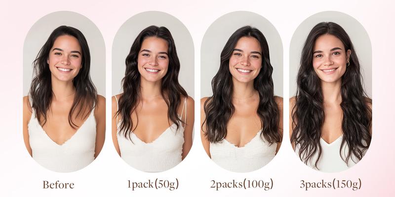 GOOGOO Hair Extensions Tape in Human Hair Natural Straight