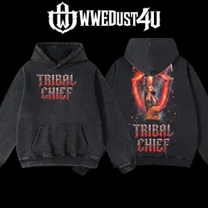 WWEDust4U Retro Vintage Limited Edition Roman Reigns "Tribal Chief" OTC Hoodie 100% Cotton Blend Pre-washed for Softness and Durability Classic Fit