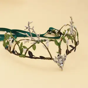 3 random pieces,Fairy Crown Headband – Magical Droplet & Floral Garland Hair Accessory for Parties