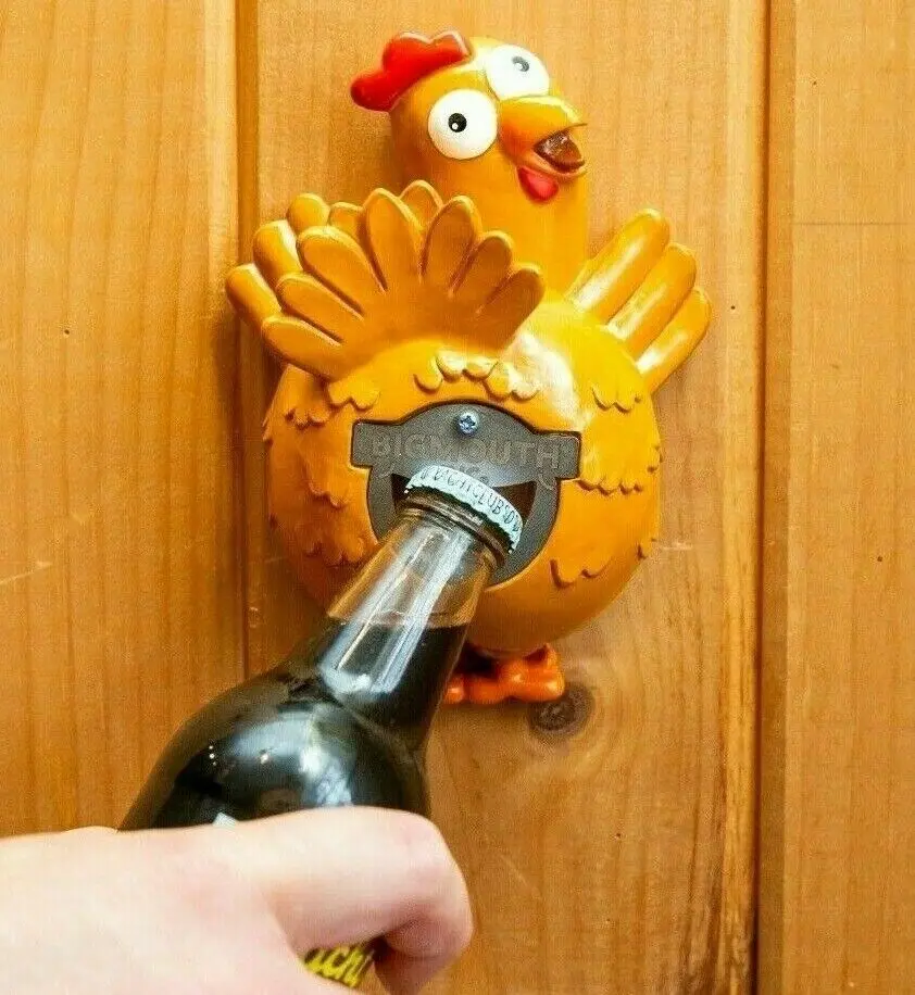 Funny Chicken Butt Bottle Opener – Wall Mounted Bar Accessory by BigMouth Inc.