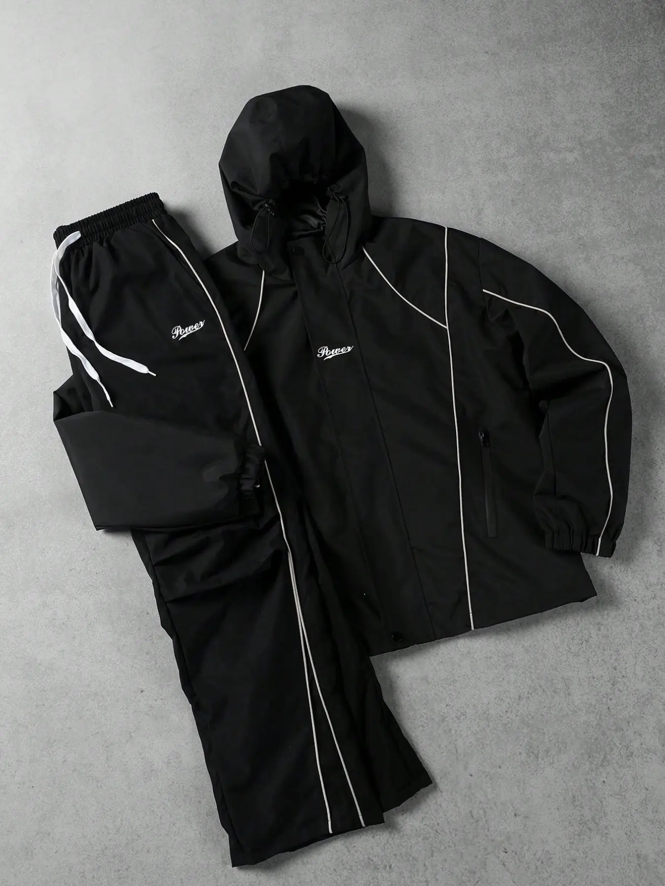 Men's Casual Two-Piece Set, Techwear Sportswear, Workout Gym Clothing, Athleisure Gym Clothes, Athleisure Tracksuit Sets, Y2K Reflective Striped Hoodie and Pants, Unisex Fashion Streetwear, Sport Casual Outfit, Comfortable and Durable, Casual Tracksuits