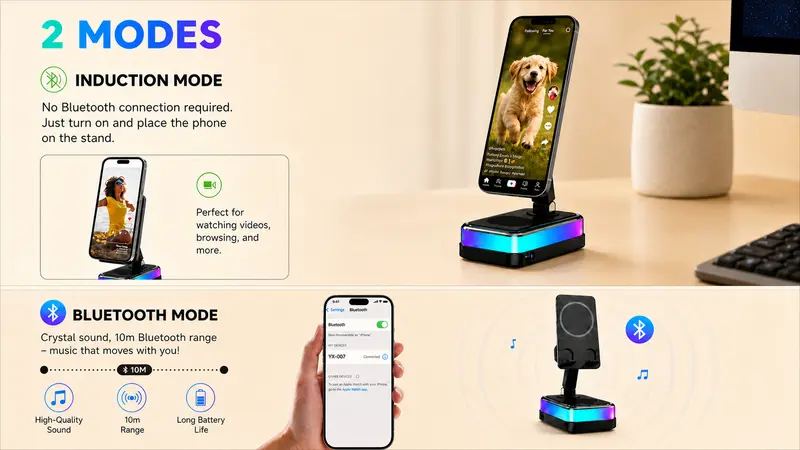 WESTDEER Wireless 5-in-1 Audio Induction Speaker Stand - Rechargeable ...