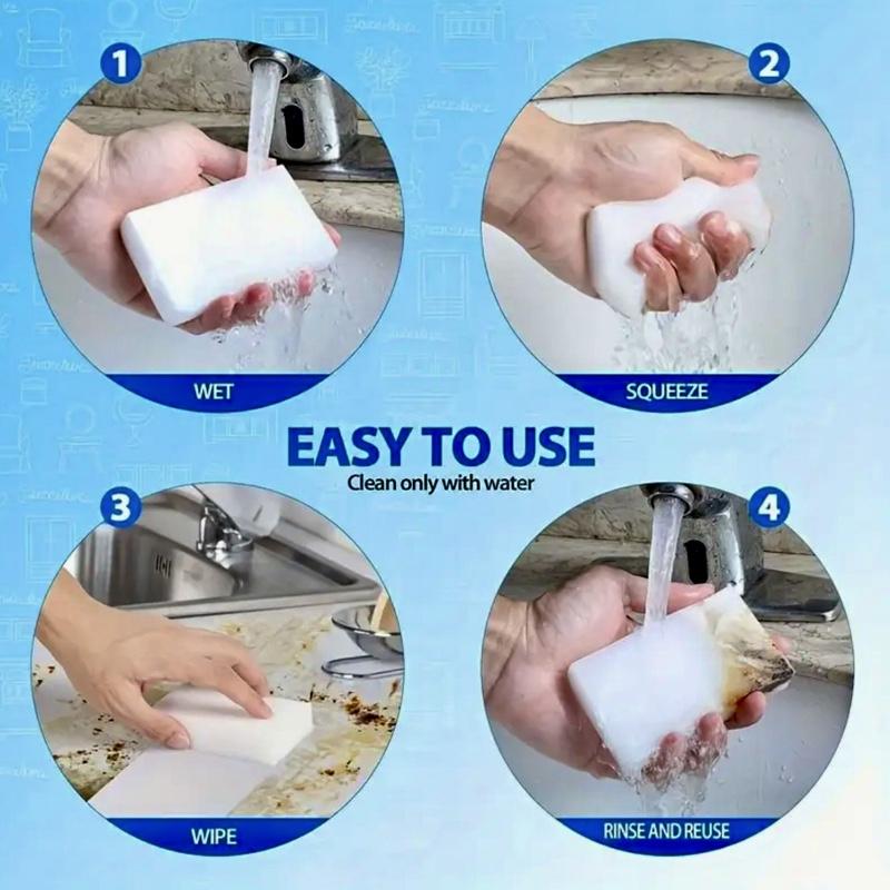 Magic Sponge Cleaning Erasers Thick Foam Scrubbers for Cars Homes Offices Chemical-Free Durable Reusable Multi-Purpose Dirt Remover **Value Pack** Cleaner