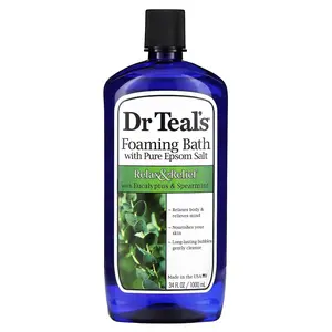 Dr. Teal's Foaming Bath With Pure Epsom Salt, With Eucalyptus & Spearmint, 34 fl oz (1,000 ml)