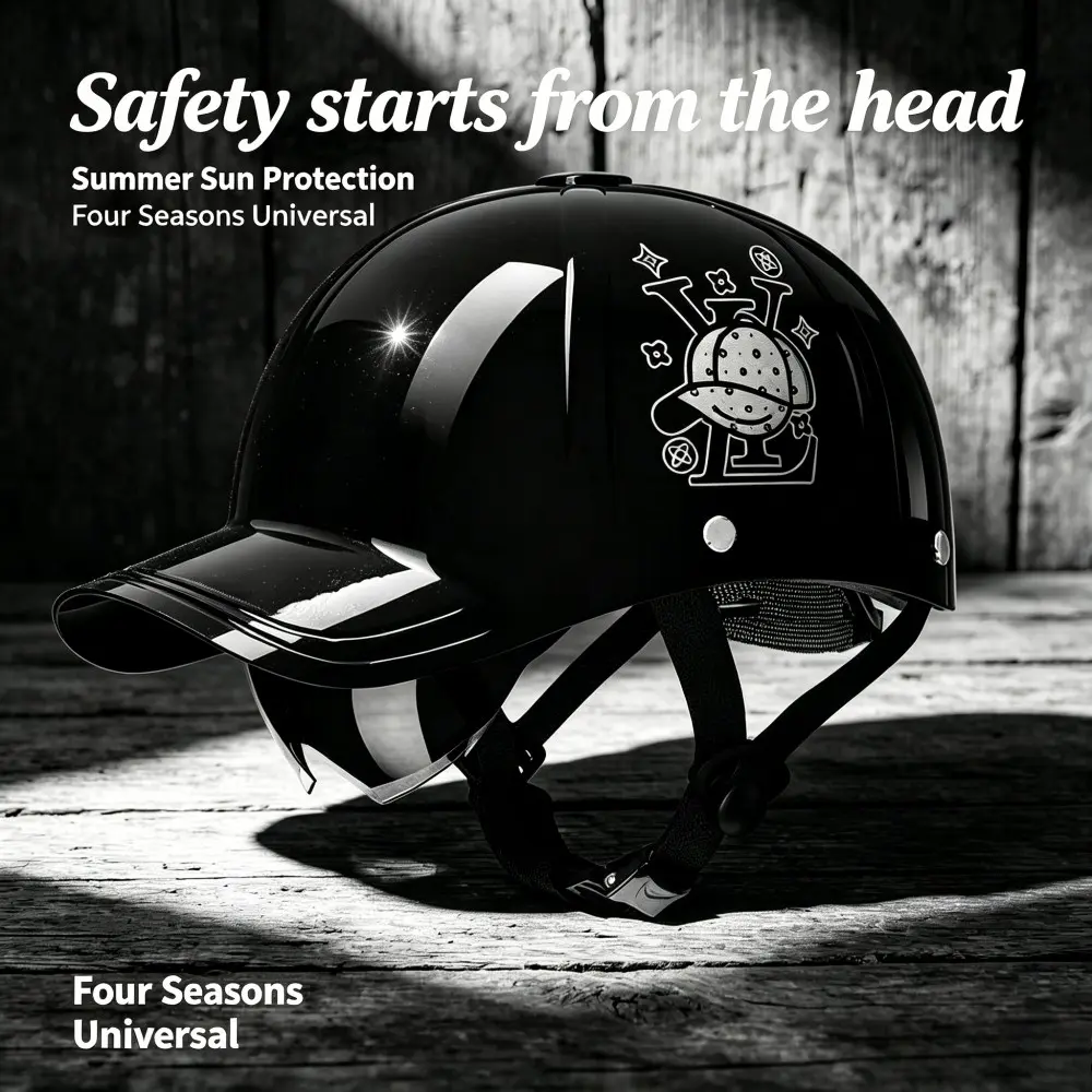 Trendy Baseball Cap Style Helmet, 3C Certified, UV Protection, Lightweight Protective Helmet, All-Season Electric Bike Half Helmet, Riding Helmet, Fashionable and Practical