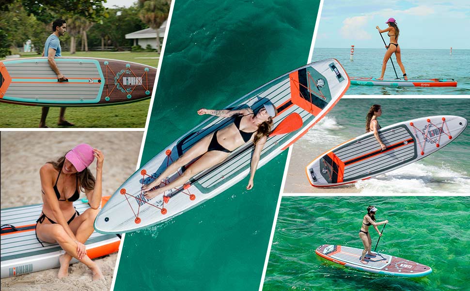 Niphean Inflatable Paddle Board with Beginner Friendly Balanced Wing Design and SUP Accessories, 11' x 33' x 6' for Adults & Youth of All Skill Levels paddle board