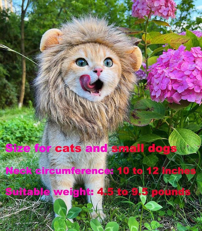 【Pet Supplies】Generic Lion Mane Wig for Cats Pet Costume Adjustable Headwear Fancy Dress Washable Soft Fur 1 Piece Easy Wear Make Pets Cute Festival Party Gift