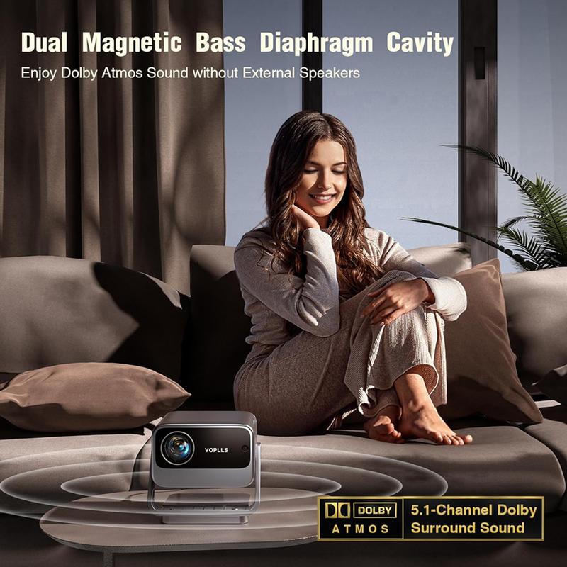 Projector,Support 4K/1280P HD Bluetooth Projector with Speaker,Outdoor Portable Movie Mini Projector,Compatible with Laptop,Smartphone,TV Stick,Xbox,PS5,Best Birthday Gift Screen Usb Audio Flash