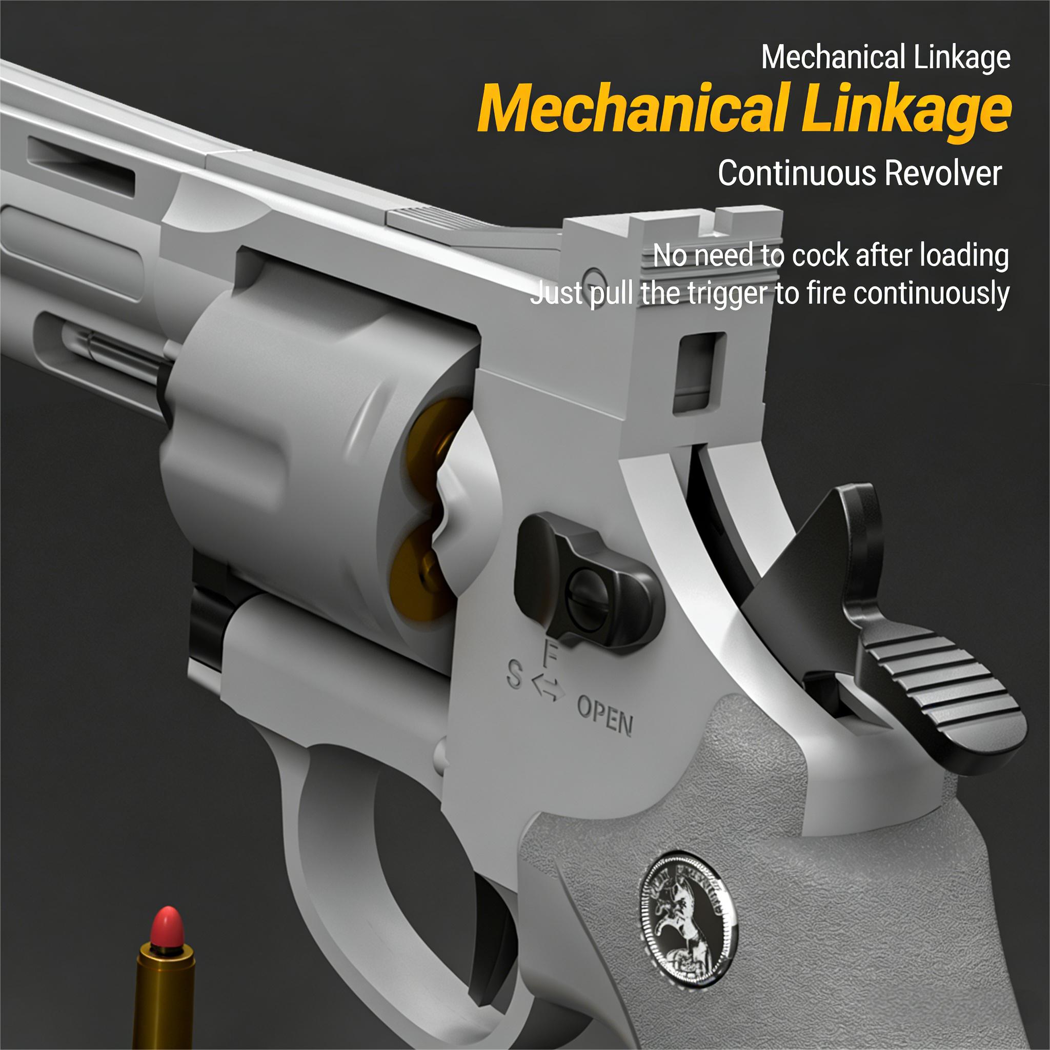 Parent-Child Bonding Toy ZP5 Safe Foam Revolver Blaster for Kids Mechanical Linkage Rapid-Fire Revolver Launcher