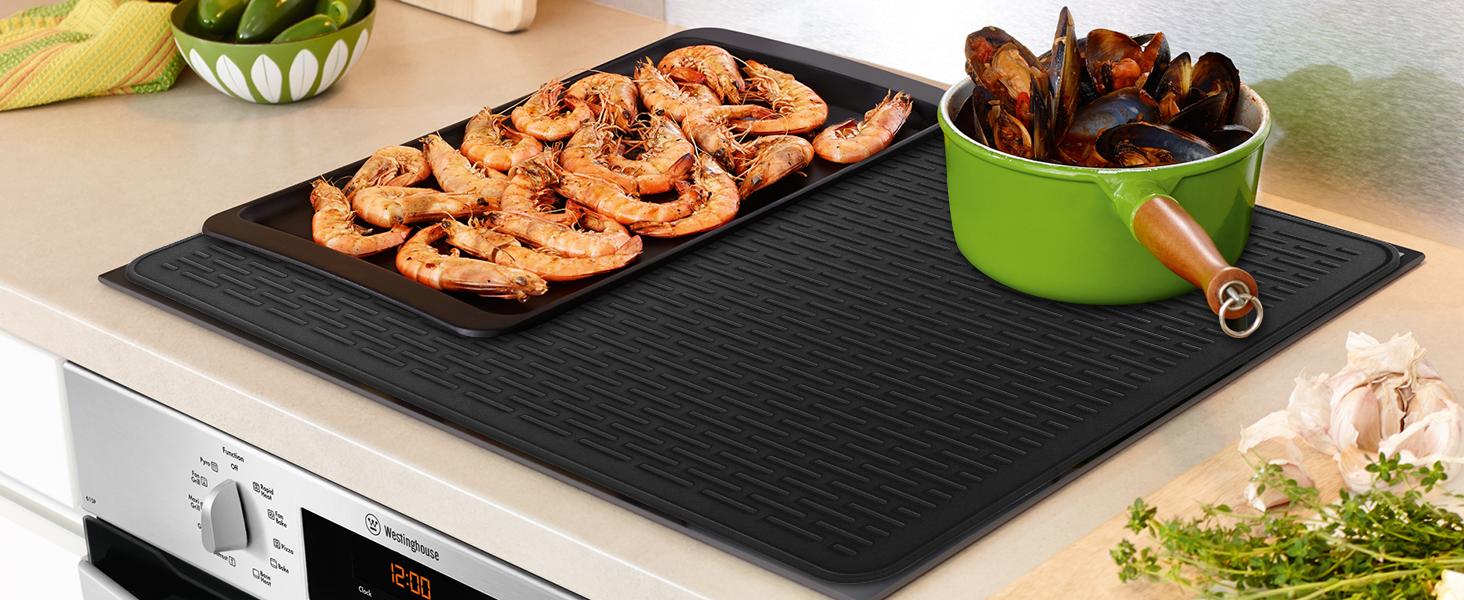 Stove Top Covers for Electric Stove, Silicone Stove Cover Mat - 28"x 20" Ceramic Stove Guard Stove top Protector, Heat Resistant Cook top Cover-Mother's Day gift for mom.