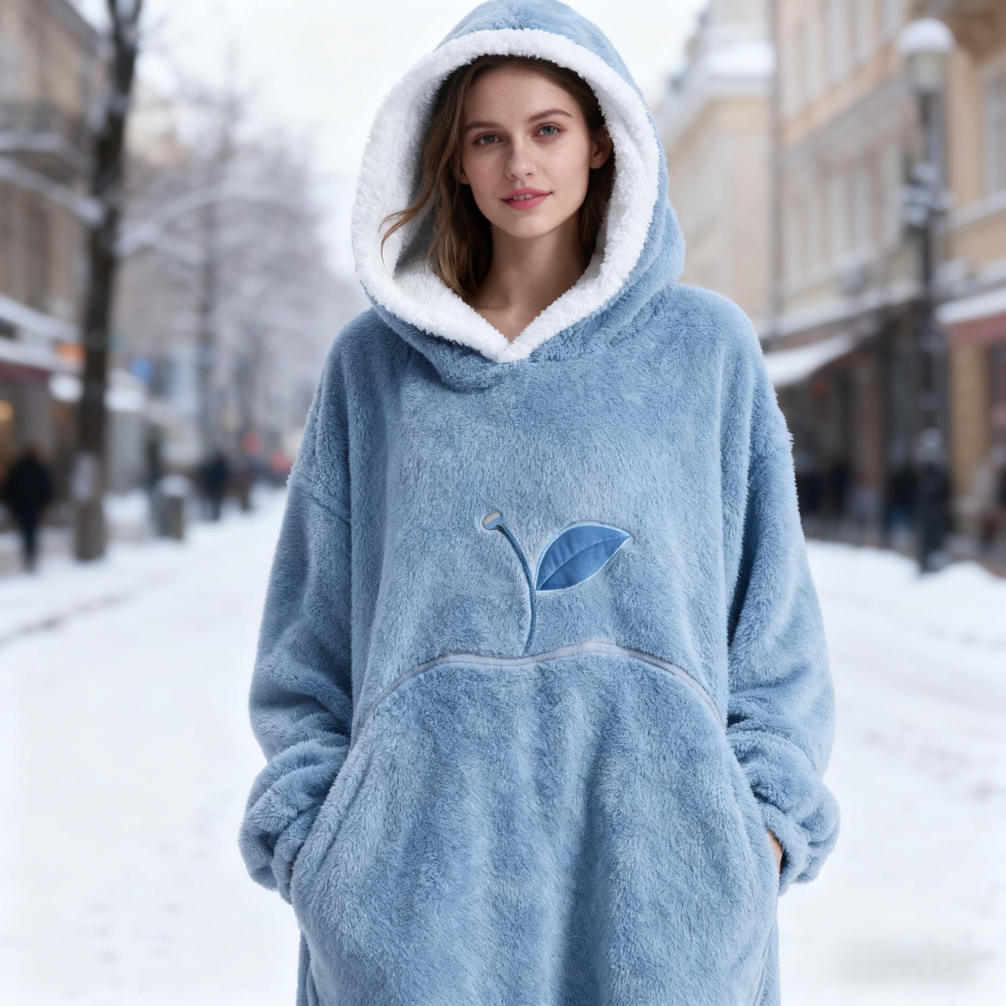 Solid Color Apple-Patterned Warm Winter Coat Long Length Long Sleeve for Cold Days dressing  gown eeyore  onesie