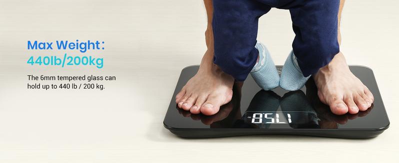 Etekcity Scale for Body Weight, Bathroom, Extra Wide Platform and High Capacity, Accurate and Safe, Easy-to-Read on Backlit LCD Display, 440 lb